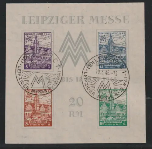SBZ: Messeblock Westsachsen 5 Ya Z, SSt., Attest Dr. Jasch BPP