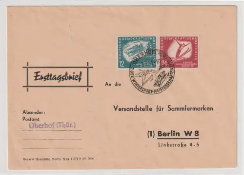 DDR Mi.-Nr.280/1 (Oberhof) auf FDC