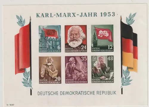 DDR: Beide geschnittene Karl-Marx-Blocks, postfrisch, bestgeprüft