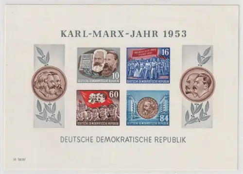 DDR: Beide geschnittene Karl-Marx-Blocks, postfrisch, bestgeprüft
