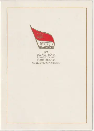DDR-Gedenkblatt, VII. Parteitag der SED, B2 - 1967