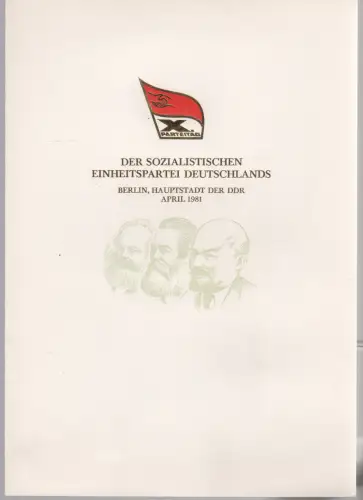 DDR-Gedenkblatt, X. Parteitag der SED