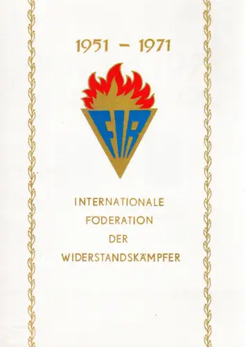 DDR-Gedenkblatt, FIR. Internationale Föderation der Widerstandskämpfer