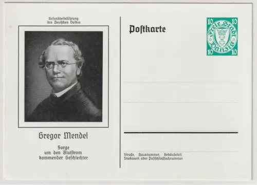 Danzig: Ganzsache P62b/02 (Mendel), ungebraucht