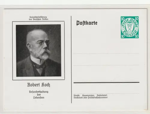Danzig: Ganzsache P62b/01 (Robert Koch), ungebraucht