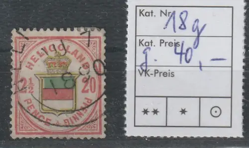 Helgoland Nr. 18 g, gestempelt, BPP-geprüft