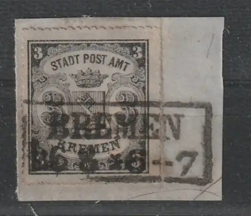 Bremen Nr. 6x, Briefstück, BPP-Befund