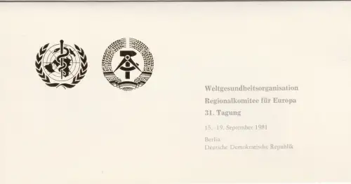 DDR-Gedenkblatt, WHO 31. Tagung Regionalkomitee