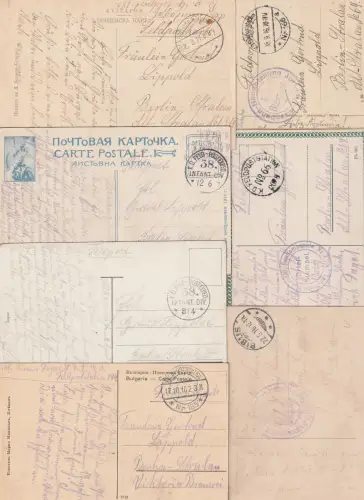 Feldpost1. WK Korrespondenz  13 Karten an Fräulein Lippold...