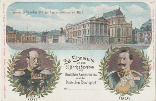 Privatganzsache 30-jähriges Bestehen des dt. Reiches und der Reichspost