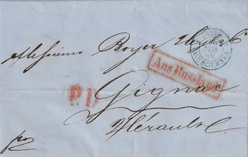 Russland Vorphilateliebrief von St. Petersburg nach Gignac (Frankr.)