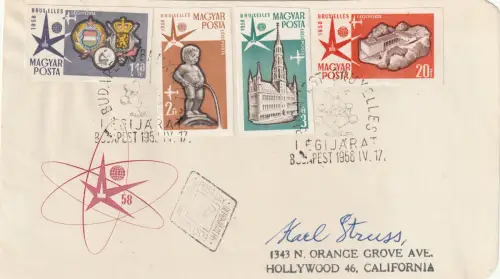 Ungarn geschnitten: Weltausstellung Brüssel auf FDC