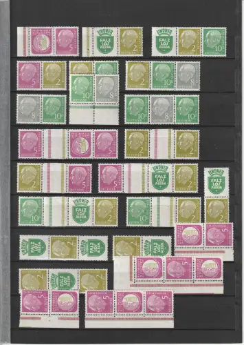 Heuß-Zusammendrucke W8 - S48, postfrisch (**, MNH)