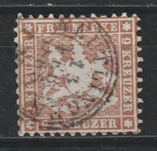 Württemberg: Nr. 28b, gestempelt, geprüft Heinrich BPP