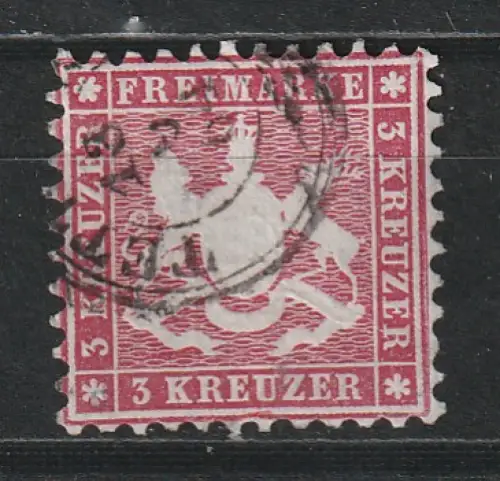 Württemberg: Nr. 26b, gestempelt,  farbgeprüft