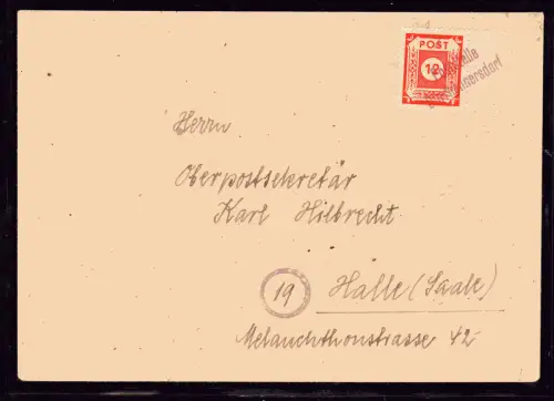 SBZ, Fernbrief mit Notstempel Dürrhennersdorf