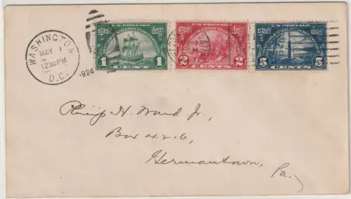 USA "300 Jahre Ankunft der Hugenotten" (1924) FDC