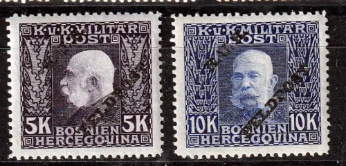 Österr.-Ungarische Feldpost 20 - 21, postfrisch