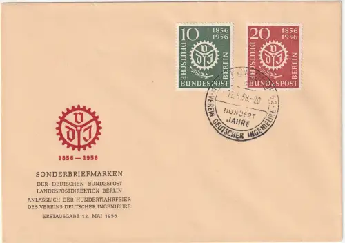Berlin: FDC  Ingenieursverein, 1956