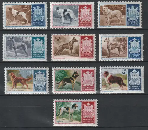 San Marino: Hunde (1962), postfrisch