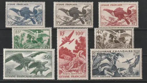Franz. Guyana: Vogelsatz von 1947, postfrisch