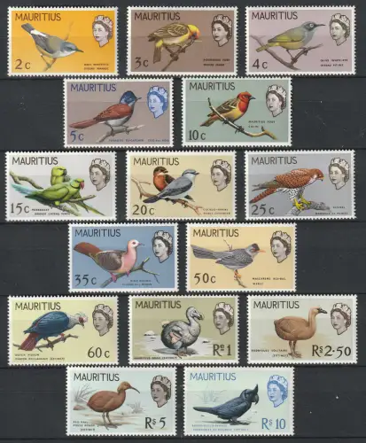 Mauritius: Vogelsatz 1965, postfrisch