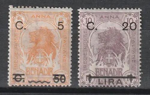 Italienisch Somaliland 18-19, (Löwe), ungebraucht