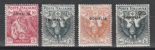 Italienisch Somaliland 20-23, Rotes Kreuz, Adlerdarstellung, ungebraucht