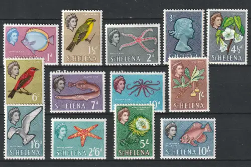 St. Helena: Tier- und Pflanzensatz 1961, postfrisch