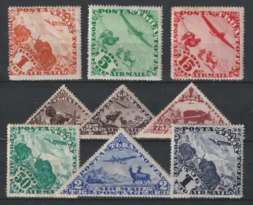 Tuwa: Flugzeug über Landschaft mit Tieren, 1934, ungebraucht