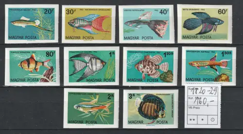 Ungarn geschnitten: Zierfische (1962), MNH **