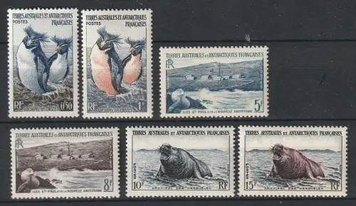 Französische Gebiete i.d.Antaktis: Tiersatz 1956, postfrisch