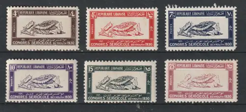 Libanon: Seidenraupensatz 1930, postfrisch