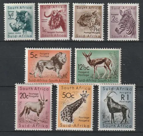 Südafrika: Wildtiere 1960, in neuer Währung, postfrisch