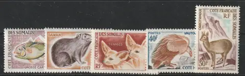 Frz. Somaliland 1962, Heimische Fauna, postfrisch