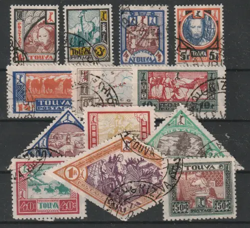 Tuva: Lot landestypischer Motive, gestempelt