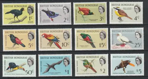 Britisch Honduras: Vogelsatz 1963, postfrisch
