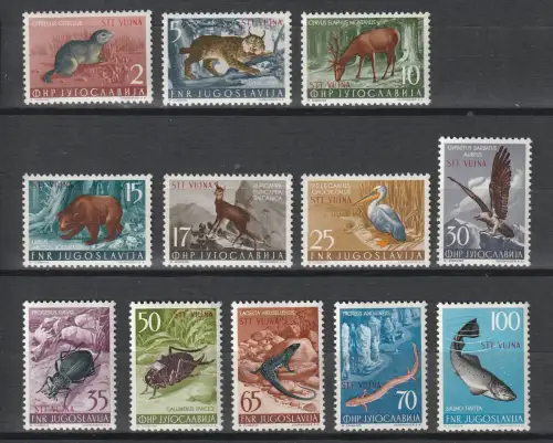 Triest/B: Jugoslawische Fauna, 1954, postfrisch