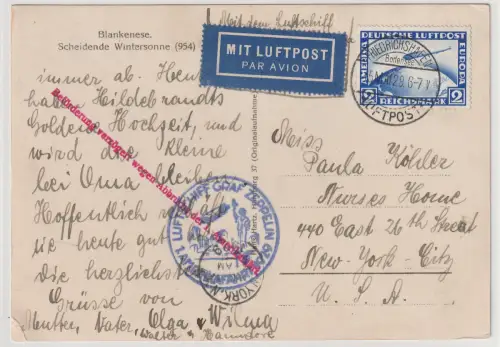 Zeppelin: Versuchte Amerikafahrt 1929 mit Verzögerungsstempel