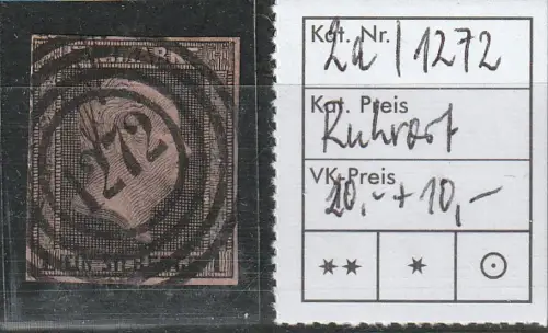 Preußen: Nummernstempel 1272 (Ruhrort) auf 2a, geprüft 