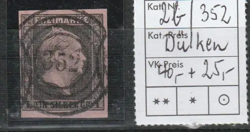 Preußen: Nummernstempel 352 (Dülken) auf 2b, geprüft 