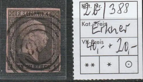 Preußen: Nummernstempel 388 (Erkner) auf 2b, geprüft 