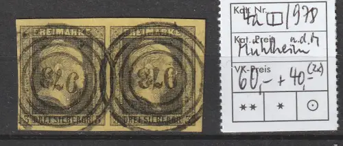 Preußen: Nr. 4a waager. Paar, besserer Nrnstpl. 978 (Mühlheim), geprüft