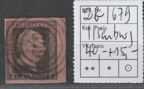 Preußen: Nr. 2b, Randstück, Nrnstpl. 679 (Ilsenburg), geprüft