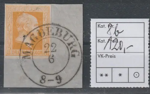 Preußen: Nr. 8b, herrliches Briefstück Stpl. Magdeburg,  geprüft