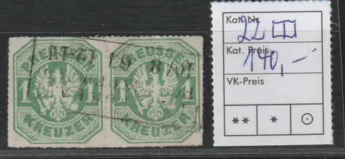 Preußen: Nr. 22 im waager. Paar,  geprüft