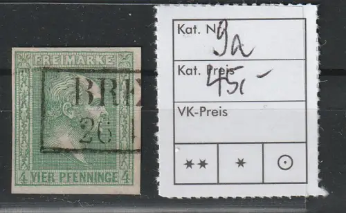 Preußen: Nr. 9a, gest., tiefstgeprüft 