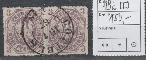 Preußen: Nr. 19 im waager. Paar, geprüft 