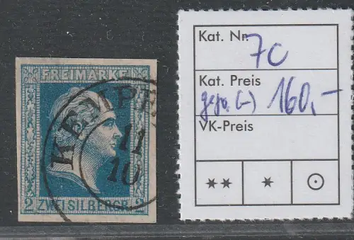 Preußen: Nr. 7 in c-Farbe.  Gepr. Wasels BPP