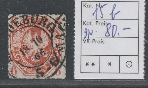 Preußen: Nr. 15 in b-Farbe.  Gepr. Wasels BPP